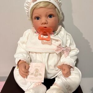 Lee Middleton Baby Doll in White with Pink Details
